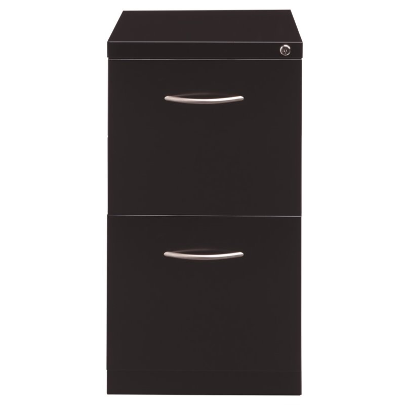 Scranton & Co 23-in 2-Drawer Mobile Metal File Cabinet in Black