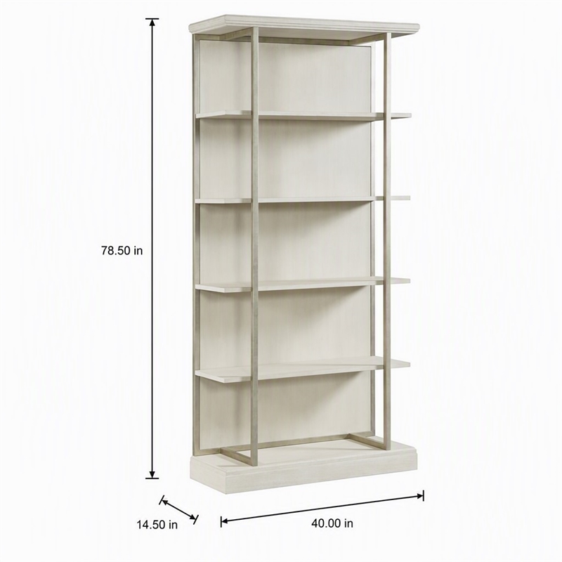 Scranton & Co Wood Bookcase in Champagne Finish with 4 Shelves