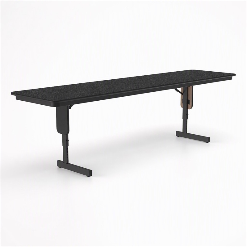 Scranton & Co 24x60 Adjustable Height Folding Table in Black Granite Finish