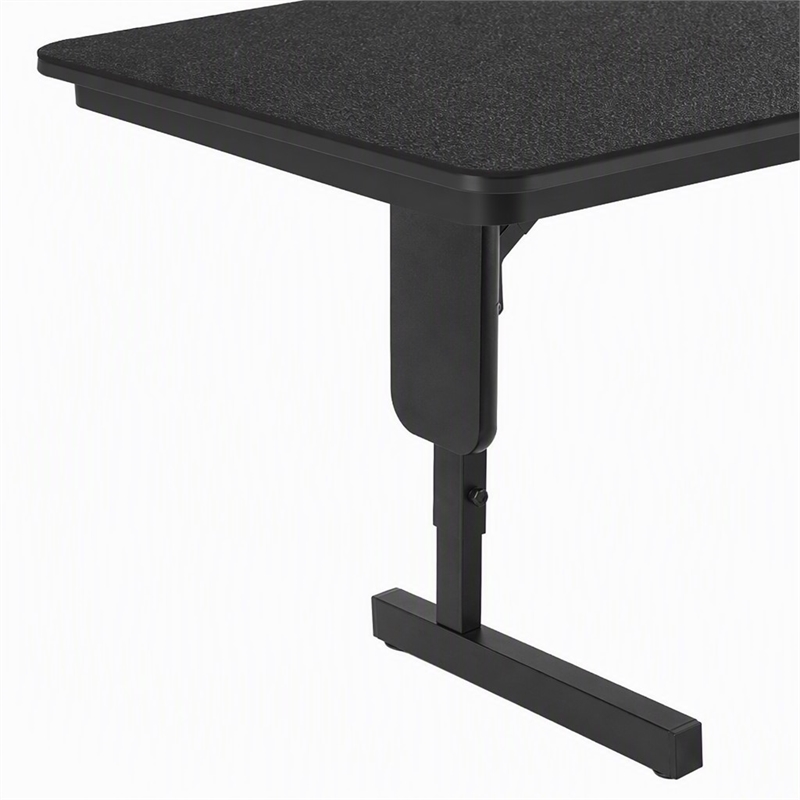 Scranton & Co 24x60 Adjustable Height Folding Table in Black Granite Finish