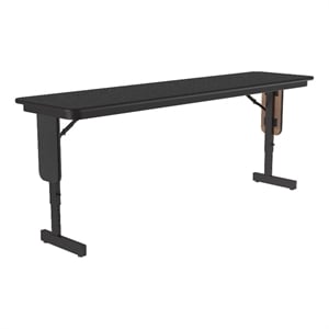 Scranton & Co 18x96 Adjustable Height Folding Seminar Table in Black Granite