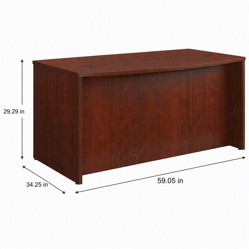 Scranton & Co Bowfront Executive Desk in Engineered Wood & Cherry Finish