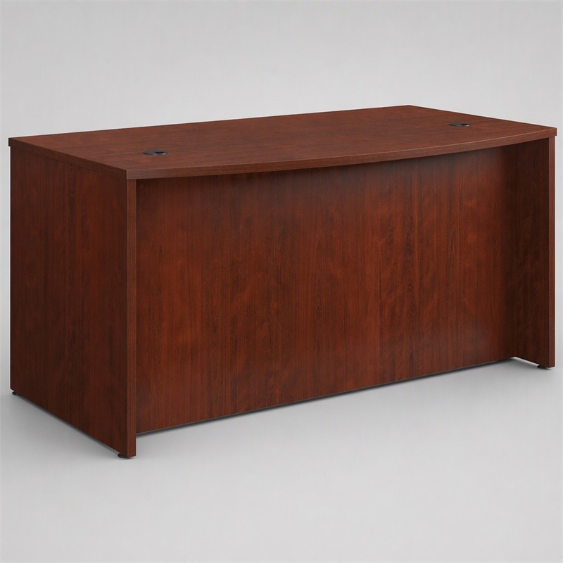 Scranton & Co Bowfront Executive Desk in Engineered Wood & Cherry Finish