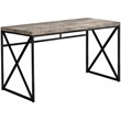 Scranton & Co Computer Desk with Metal Legs in Taupe Wood-Style Finish