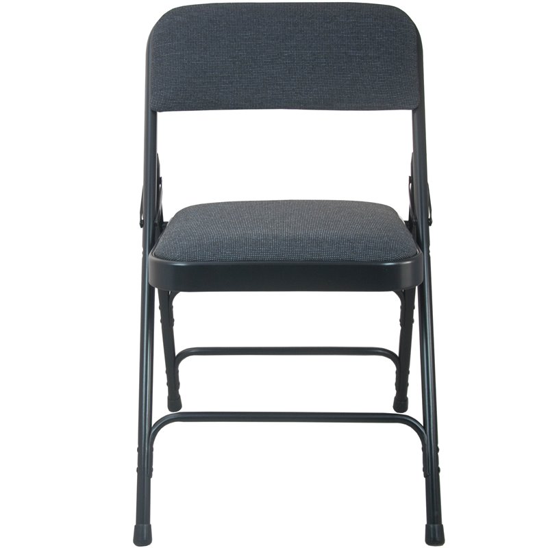 Scranton & Co Fabric Padded Metal Folding Chair in Black