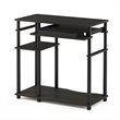 Scranton & Co Corner Computer Desk with Bookshelf in Espresso/Black