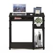 Scranton & Co Corner Computer Desk with Bookshelf in Espresso/Black