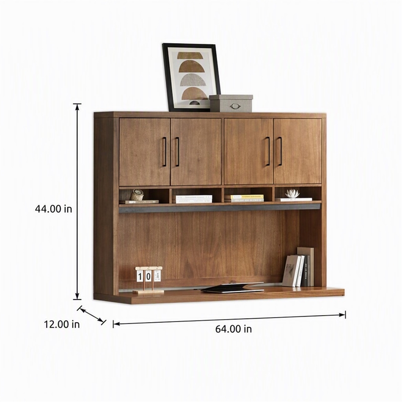 Scranton & Co Wood Hutch with Doors Fully Assembled in Medium Brown