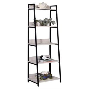 Scranton & Co Ladder Bookshelf with 5 Wooden Shelves in Natural & Black