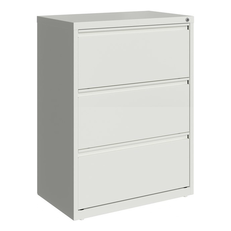 Scranton & Co 30 in Wide 3 Drawer Metal Lateral Filing Cabinet in White