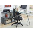 Scranton & Co Modern Gray Metal Swivel Writing Desk with Glass Top