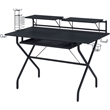 Scranton & Co Black 2-Shelf Wooden Computer Desk with Keyboard Tray
