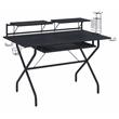 Scranton & Co Black 2-Shelf Wooden Computer Desk with Keyboard Tray