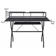 Scranton & Co Black 2-Shelf Wooden Computer Desk with Keyboard Tray