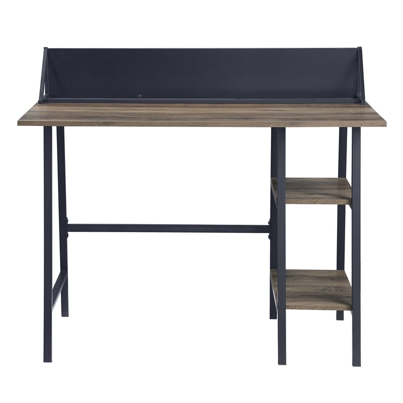 Scranton & Co 2-Shelf Engineered Wood Writing Desk in Rustic Oak and Black