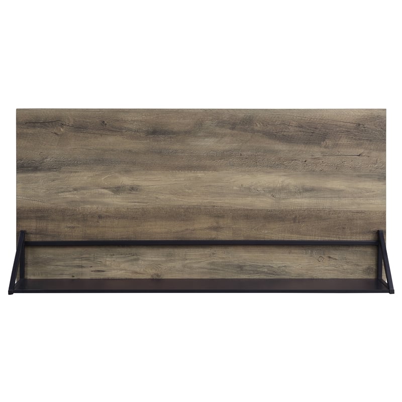 Scranton & Co 2-Shelf Engineered Wood Writing Desk in Rustic Oak and Black