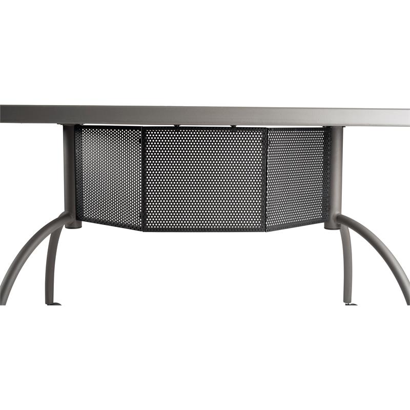 Scranton & Co Modern Plastic Teacher's WorkPod Desk in Charcoal Slate