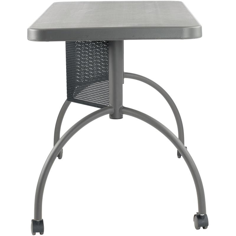 Scranton & Co Modern Plastic Teacher's WorkPod Desk in Charcoal Slate