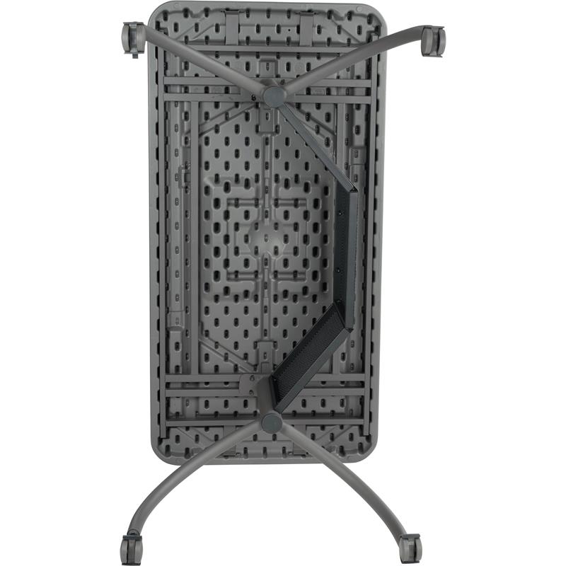 Scranton & Co Modern Plastic Teacher's WorkPod Desk in Charcoal Slate