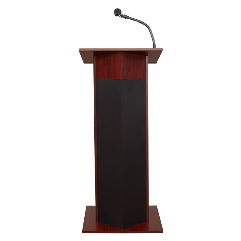 Scranton & Co 30W Modern Wood Power Plus Lectern with Amplifier in Mahogany