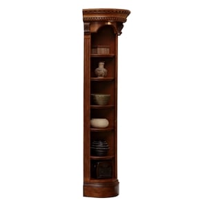 Scranton & Co Wooden Outside Corner Bookcase Antique Pecan Finish