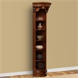 Scranton & Co Wooden Outside Corner Bookcase Antique Pecan Finish