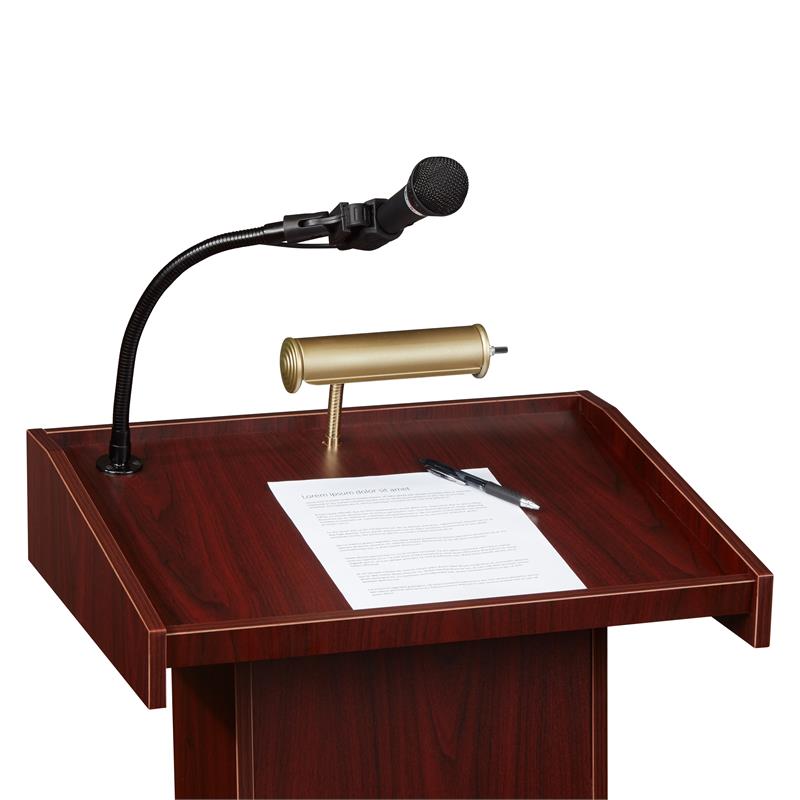 Scranton & Co 40W Modern Sound Lectern in Mahogany with Casters
