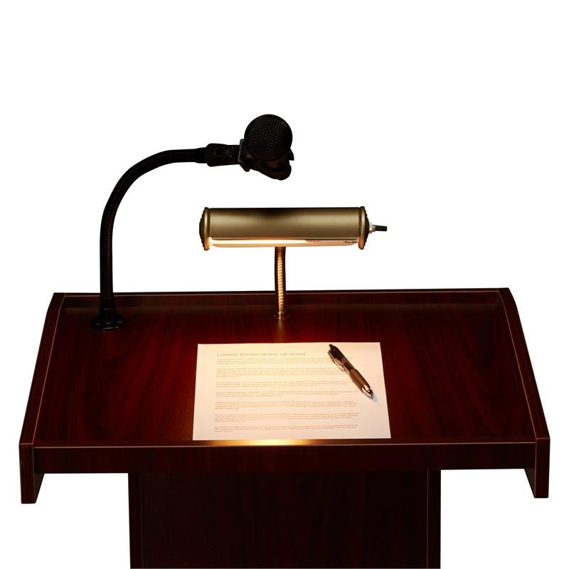 Scranton & Co 40W Modern Sound Lectern in Mahogany with Casters