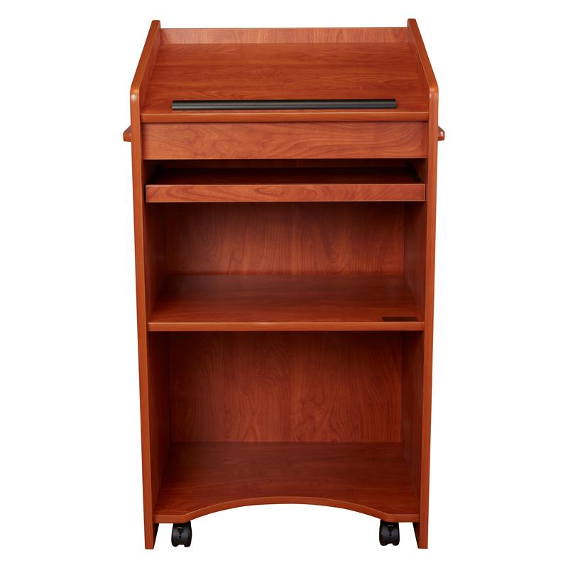 Scranton & Co Wood Aristocrat Non-Sound Lectern with Shelves in Cherry