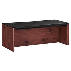 Scranton & Co 38&quot Wall-Mount Wood Office Desk in Black Cherry