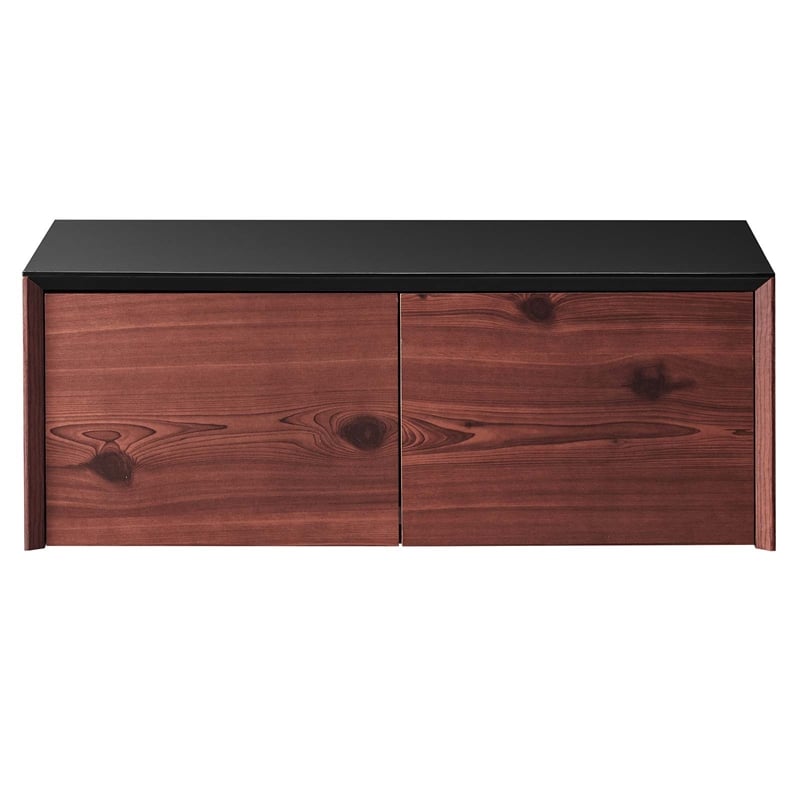 Scranton & Co Wall-Mount Office Storage Cabinet in Black Cherry Finish