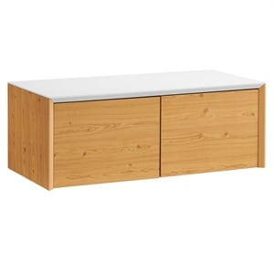 Scranton & Co Wall-Mount Office Storage Cabinet in White Natural Finish