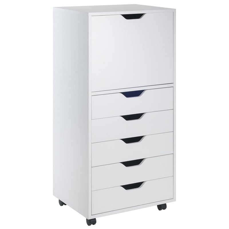 Scranton & Co 5-Drawer Tall Wood Storage Cabinet in White Finish