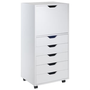 Scranton & Co 5-Drawer Tall Wood Storage Cabinet in White Finish