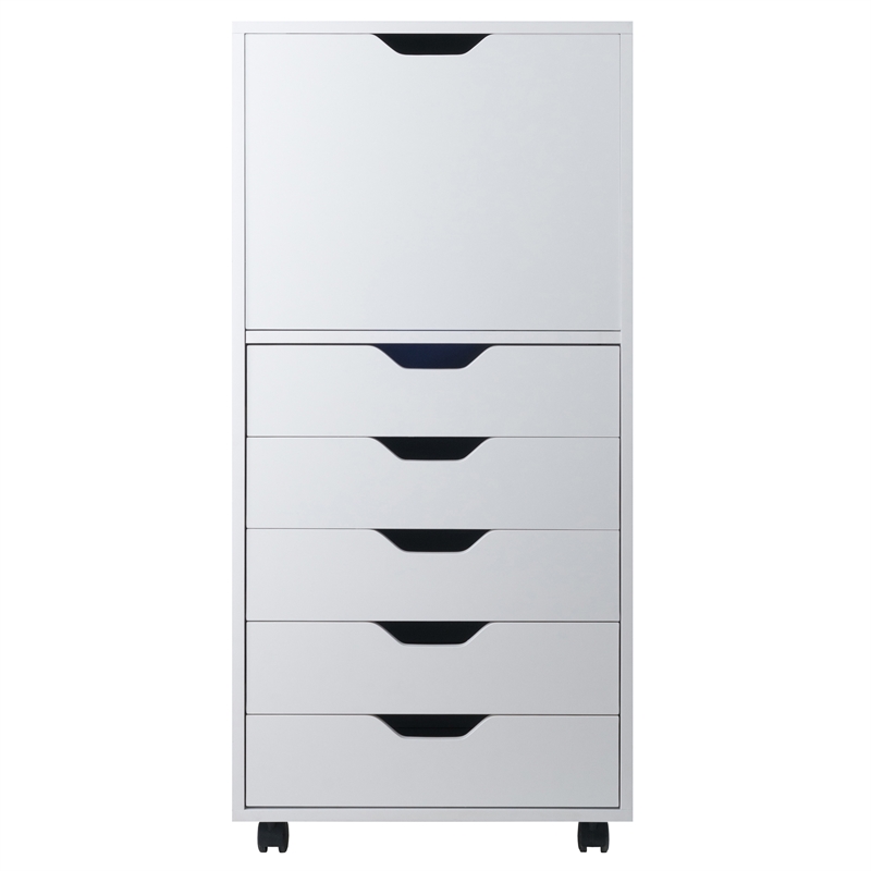 Scranton & Co 5-Drawer Tall Wood Storage Cabinet in White Finish