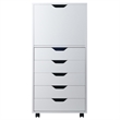 Scranton & Co 5-Drawer Tall Wood Storage Cabinet in White Finish