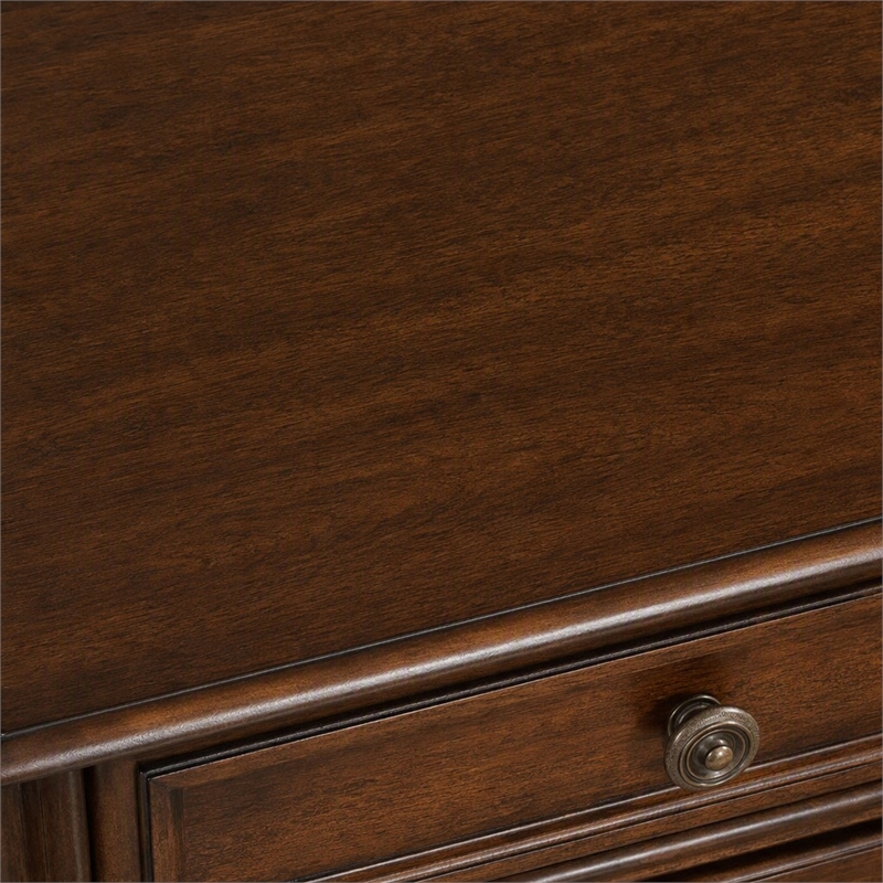 Scranton & Co Executive Desk in Mahogany Wood Finish with Rubberwood Solids