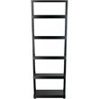 Scranton & Co 5 Shelf Solid Wood Leaning Bookcase in Black