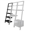 Scranton & Co 5 Shelf Solid Wood Leaning Bookcase in Black