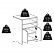 Scranton & Co Charcoal Open Shelf Storage Cabinet with 4 Adjustable Shelves