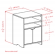 Scranton & Co Charcoal Open Shelf Storage Cabinet with 4 Adjustable Shelves