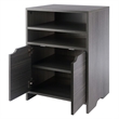Scranton & Co Charcoal Open Shelf Storage Cabinet with 4 Adjustable Shelves