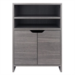 Scranton & Co Charcoal Open Shelf Storage Cabinet with 4 Adjustable Shelves