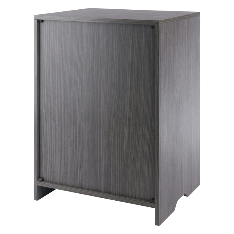 Scranton & Co Charcoal Open Shelf Storage Cabinet with 4 Adjustable Shelves