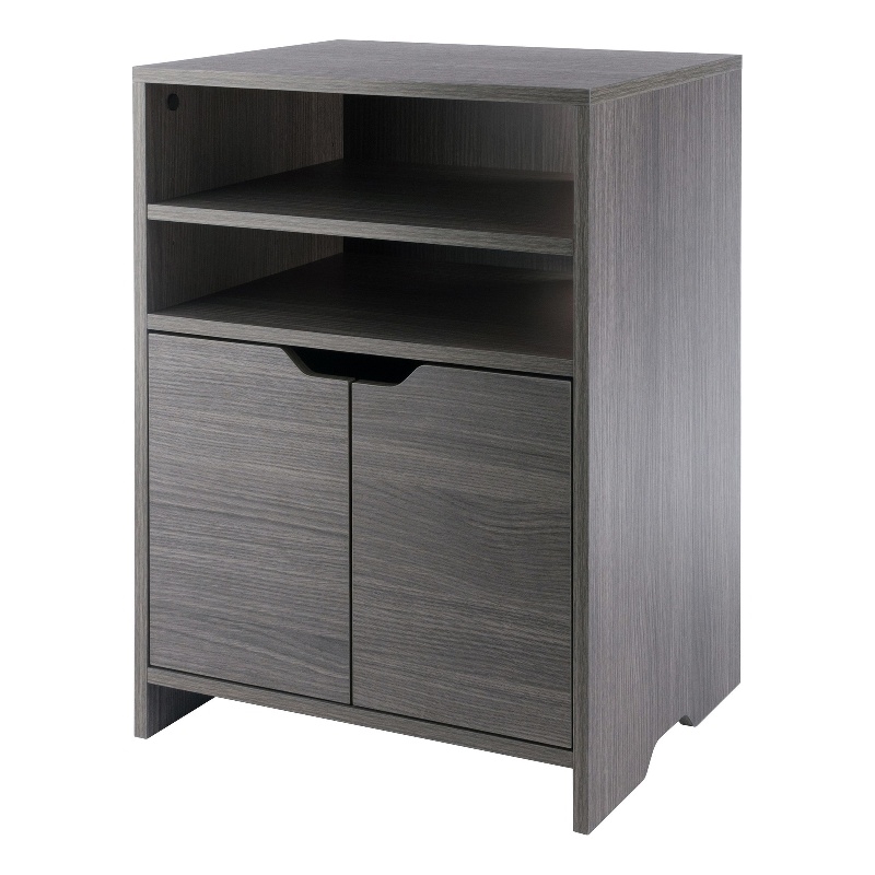 Scranton & Co Charcoal Open Shelf Storage Cabinet with 4 Adjustable Shelves