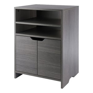 Scranton & Co Charcoal Open Shelf Storage Cabinet with 4 Adjustable Shelves