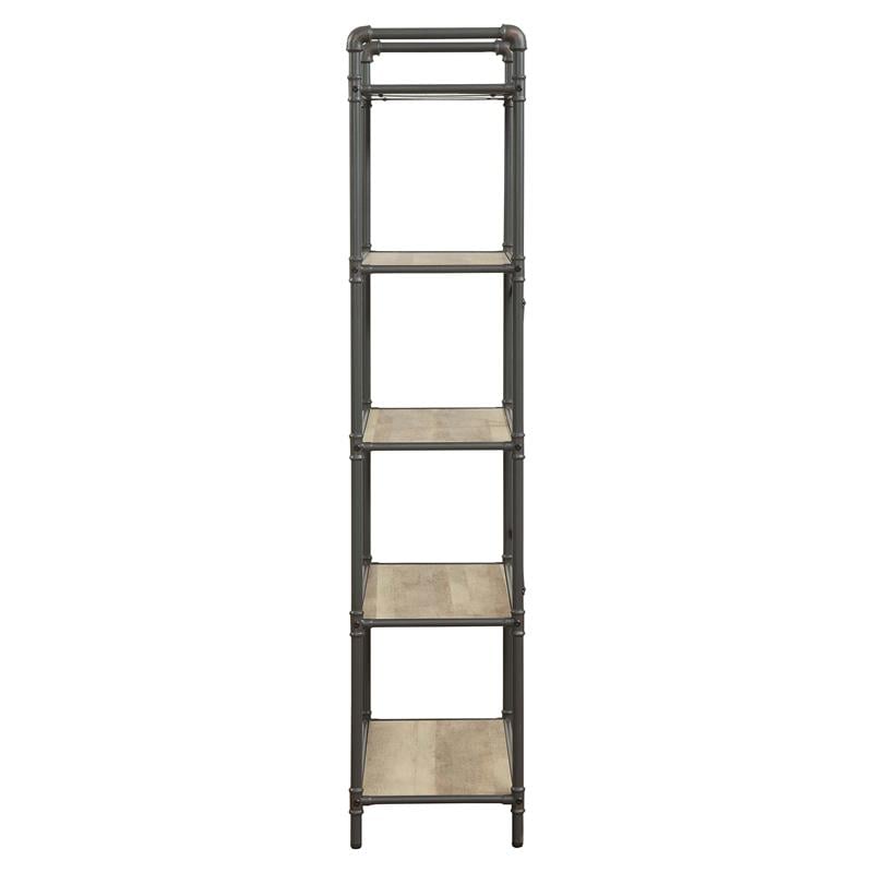 Scranton & Co 5-Tier Bookshelf in Antique Oak and Sandy Gray