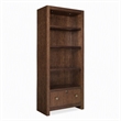 Scranton & Co Archives Glass Shelf Bookcase in Walnut Finish