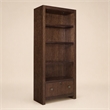 Scranton & Co Archives Glass Shelf Bookcase in Walnut Finish