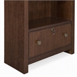 Scranton & Co Archives Glass Shelf Bookcase in Walnut Finish